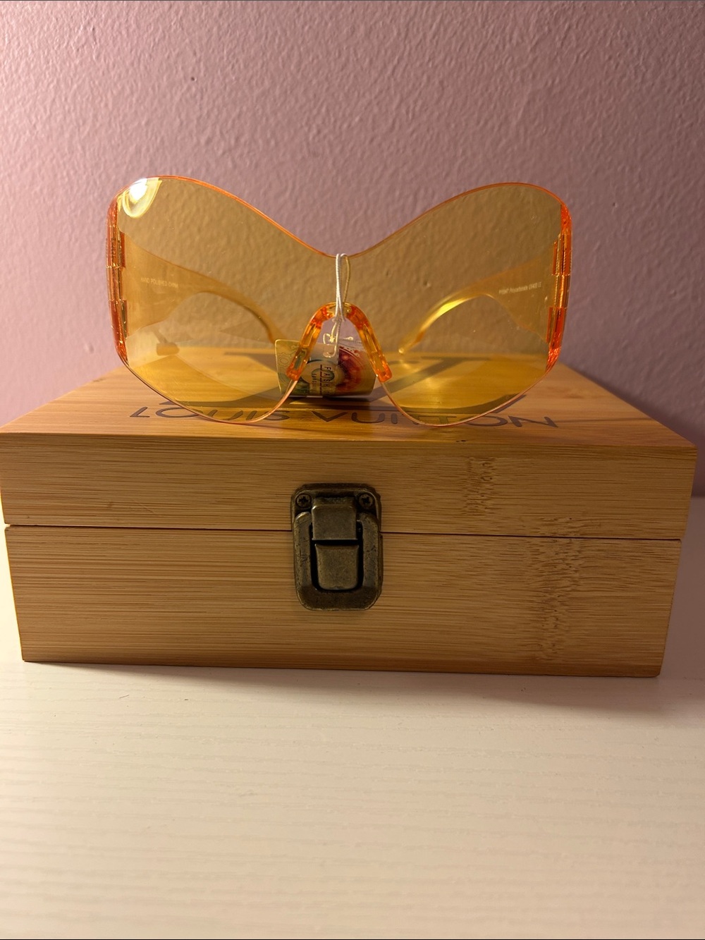 Amber Yellow Oversized Butterfly Sunglasses